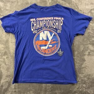 New York Islanders Shirt Mens Large Hockey Champions 2021 Conference NHL